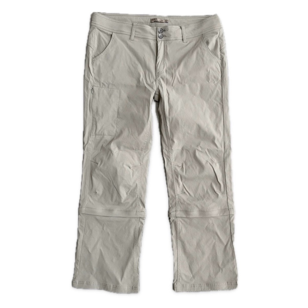 Prana Halle Convertible Hiking Pants Beige Mid Rise Stretch Outdoor Women's 14